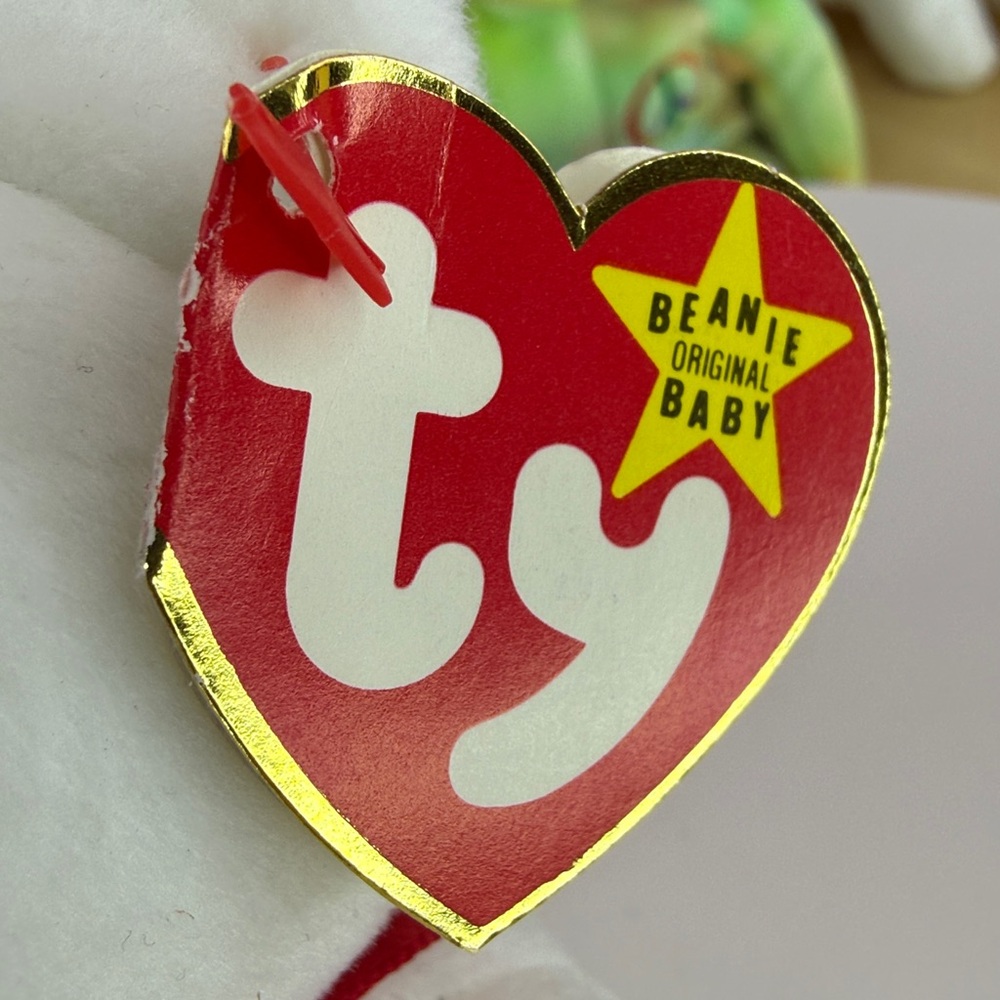 ❤️Rare Factory Sticker/PVC/German Nürnberg Tag - TY Valentino Beanie Baby 1994 - Picture 6 of 17